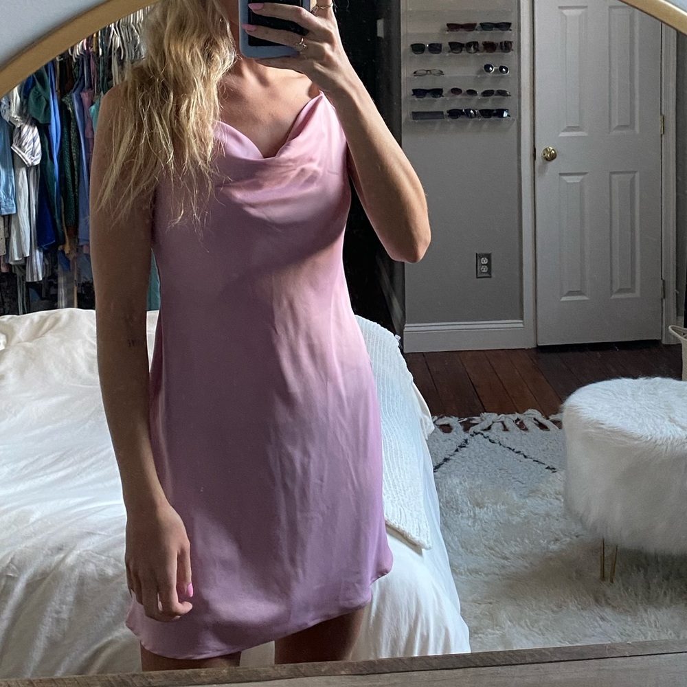 Urban Outfitters Satin Cowl Neck Slip Dress
